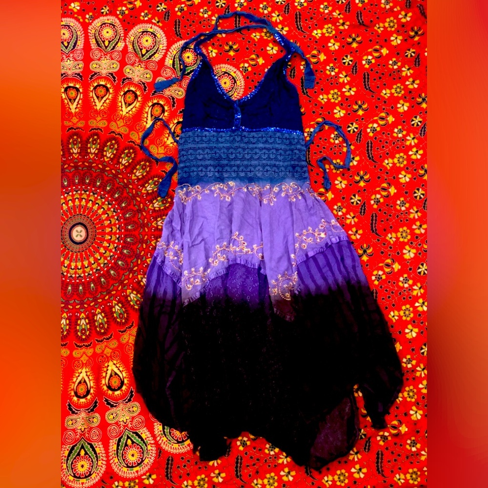 Blue and Purple Bohemian Dress